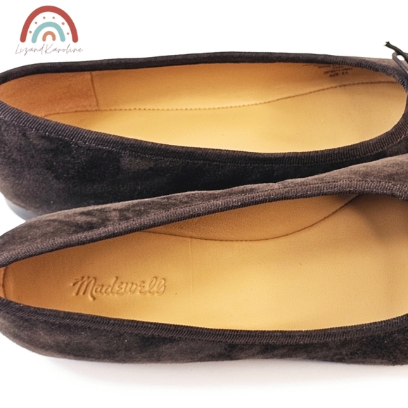 New! Madewell The April Ballet Flat in Dark Carob Leather Suede - Picture 11 of 16